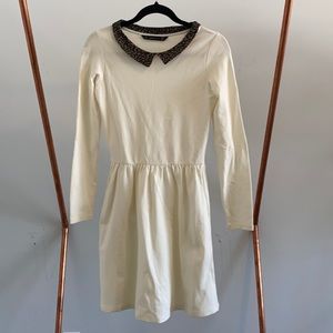 Zara leopard print collar dress